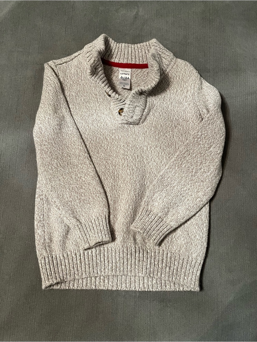 Carter's Cream Shawl-Collar Knit Pullover size 4t